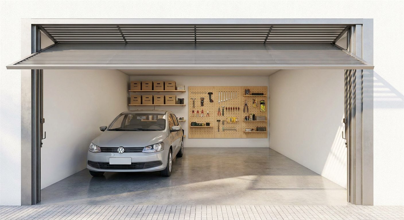 Garagem com o carro cabendo dentro dela: para a tradição, é o sinal de que o espaço voltou a cumprir a função para a qual existe.